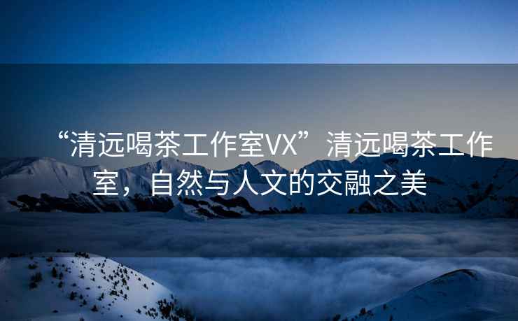 “清遠喝茶工作室VX”清遠喝茶工作室，自然與人文的交融之美