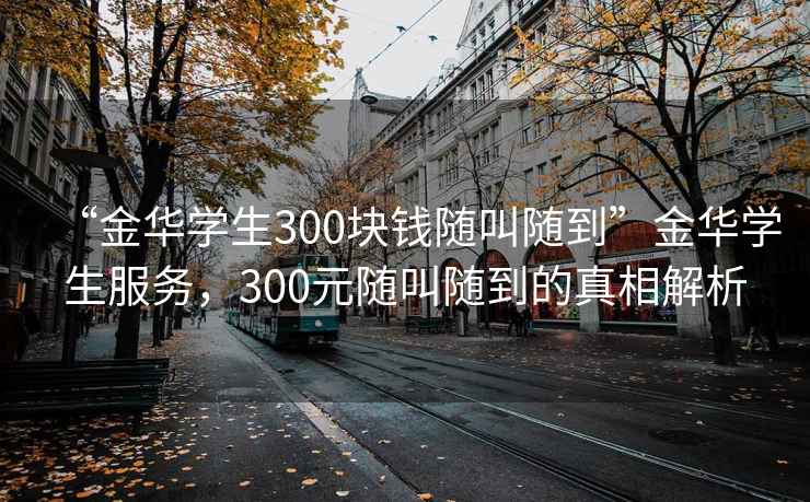 “金華學生300塊錢隨叫隨到”金華學生服務，300元隨叫隨到的真相解析