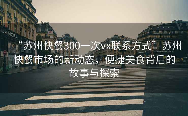 “蘇州快餐300一次vx聯系方式”蘇州快餐市場的新動態，便捷美食背后的故事與探索