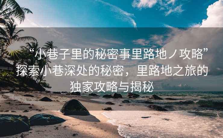 “小巷子里的秘密事里路地ノ攻略”探索小巷深處的秘密，里路地之旅的獨家攻略與揭秘