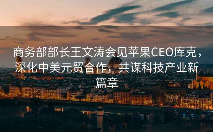 商務部部長王文濤會見蘋果CEO庫克，深化中美元貿(mào)合作，共謀科技產(chǎn)業(yè)新篇章