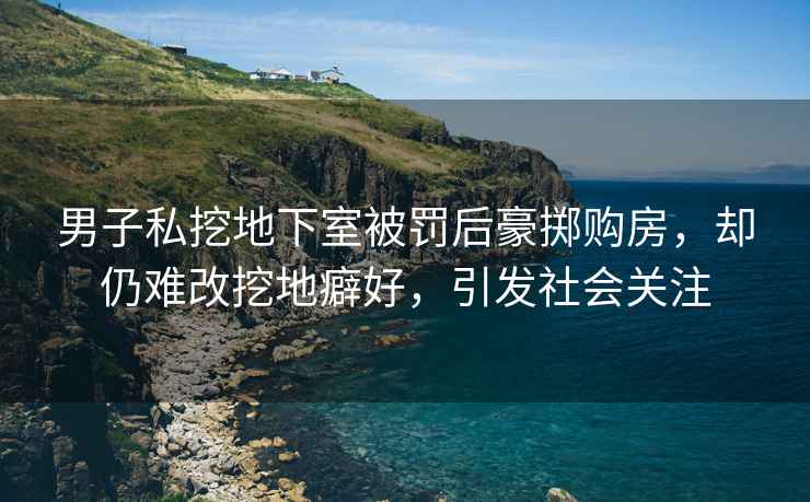 男子私挖地下室被罰后豪擲購房，卻仍難改挖地癖好，引發社會關注
