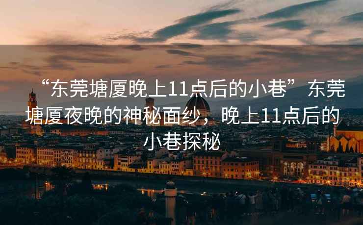 “東莞塘廈晚上11點后的小巷”東莞塘廈夜晚的神秘面紗，晚上11點后的小巷探秘
