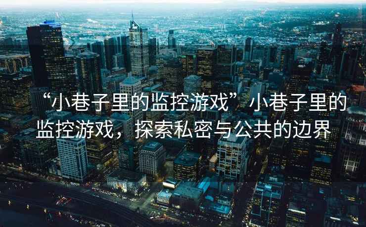 “小巷子里的監(jiān)控游戲”小巷子里的監(jiān)控游戲，探索私密與公共的邊界