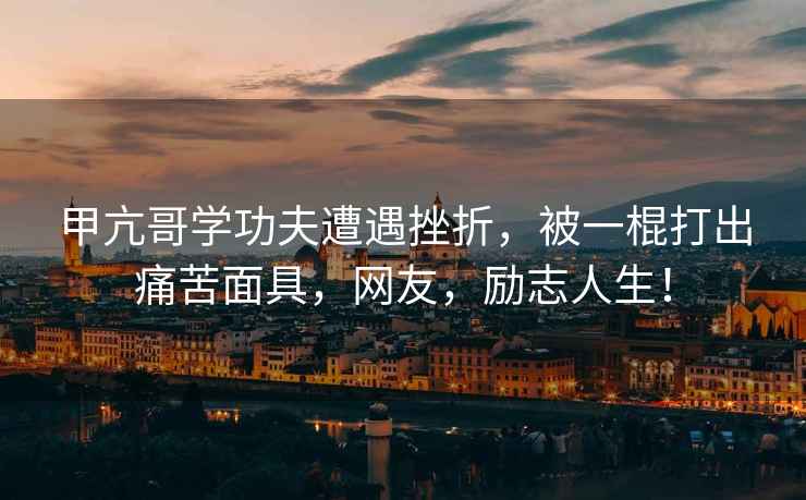 甲亢哥學功夫遭遇挫折，被一棍打出痛苦面具，網(wǎng)友，勵志人生！