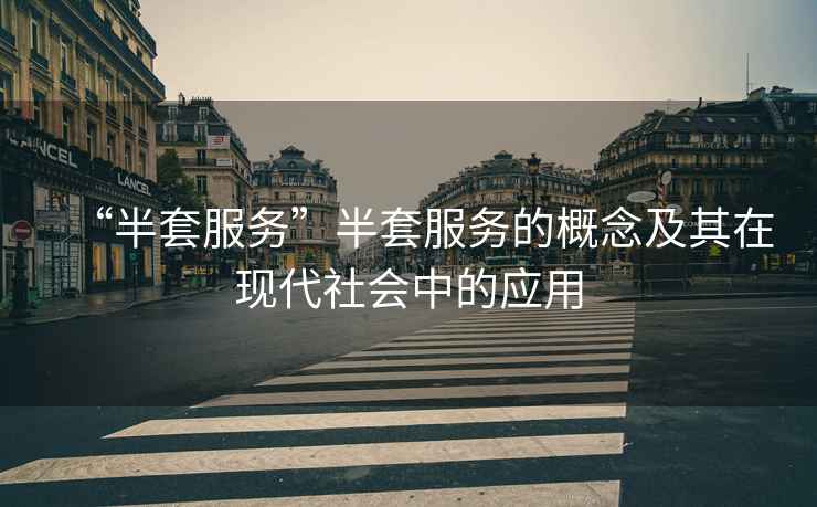 “半套服務”半套服務的概念及其在現代社會中的應用
