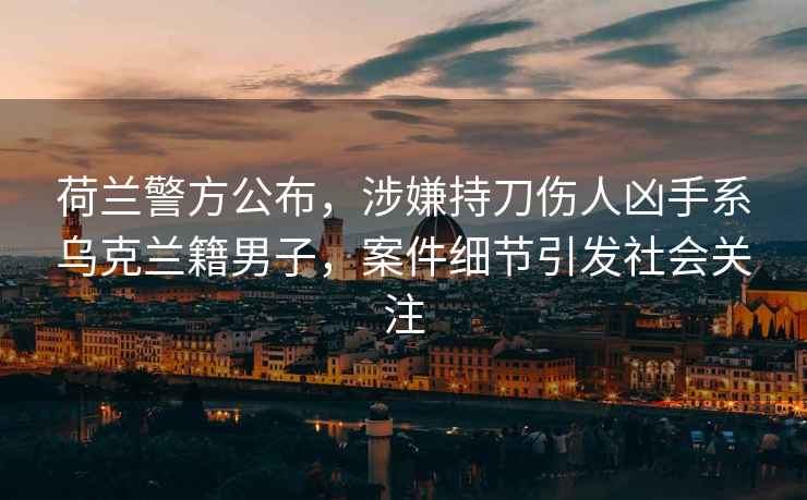 荷蘭警方公布，涉嫌持刀傷人兇手系烏克蘭籍男子，案件細(xì)節(jié)引發(fā)社會關(guān)注