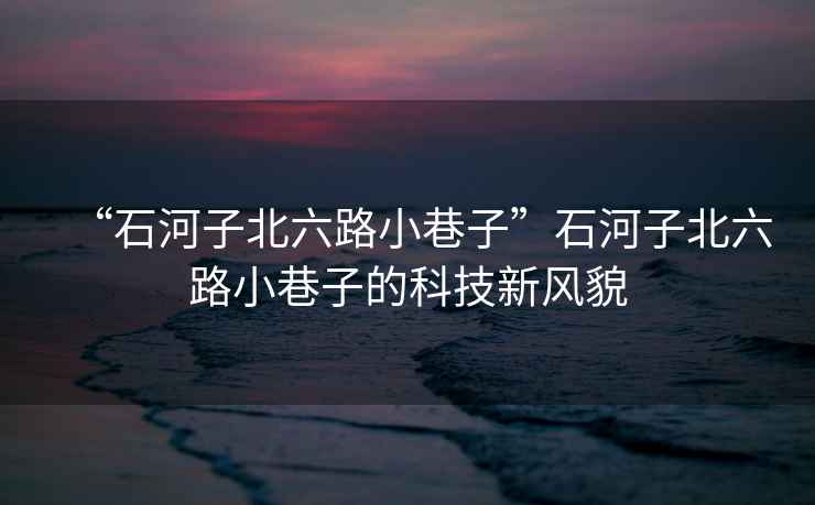 “石河子北六路小巷子”石河子北六路小巷子的科技新風貌
