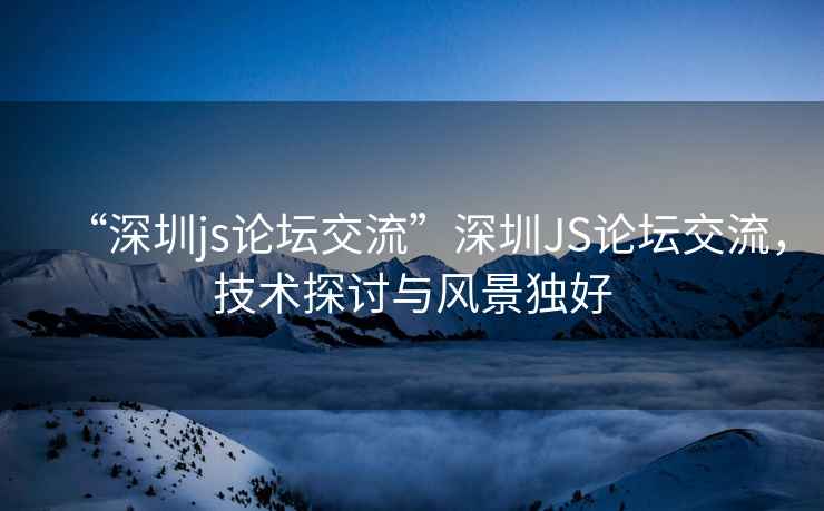 “深圳js論壇交流”深圳JS論壇交流，技術探討與風景獨好