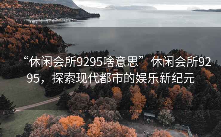 “休閑會所9295啥意思”休閑會所9295，探索現代都市的娛樂新紀元