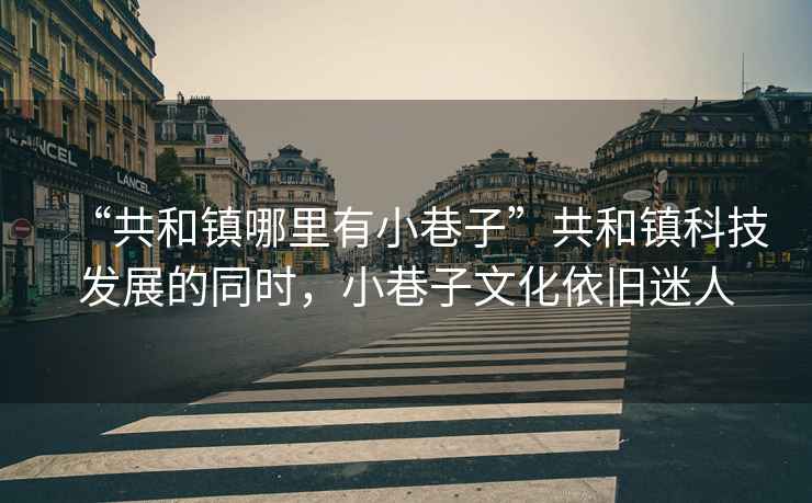 “共和鎮(zhèn)哪里有小巷子”共和鎮(zhèn)科技發(fā)展的同時(shí)，小巷子文化依舊迷人