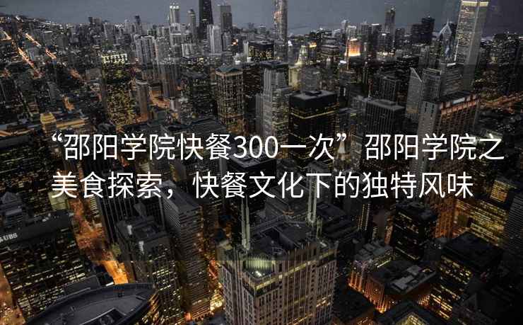 “邵陽學院快餐300一次”邵陽學院之美食探索，快餐文化下的獨特風味