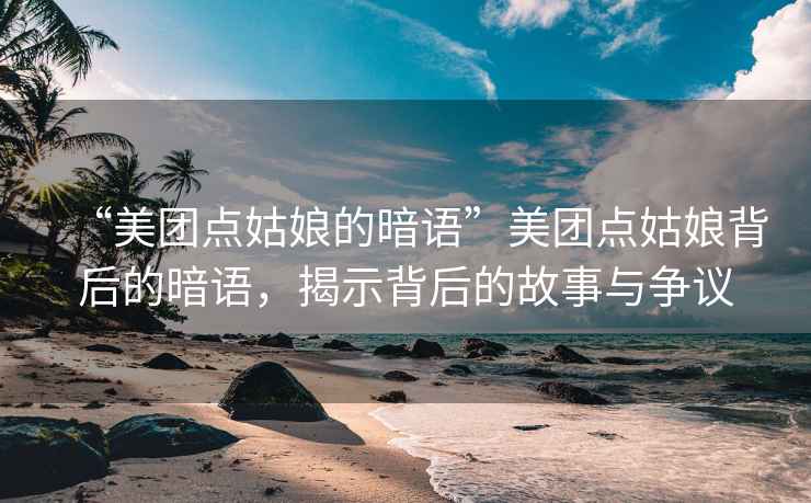 “美團點姑娘的暗語”美團點姑娘背后的暗語，揭示背后的故事與爭議