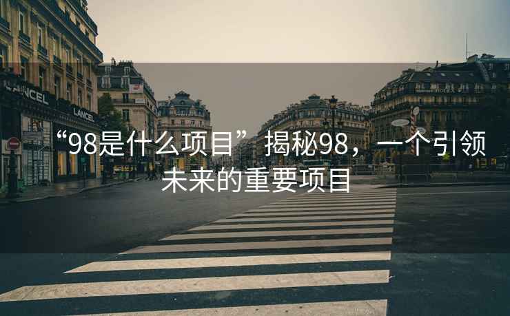 “98是什么項目”揭秘98，一個引領未來的重要項目