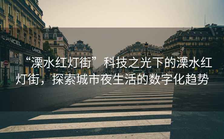 “溧水紅燈街”科技之光下的溧水紅燈街，探索城市夜生活的數字化趨勢