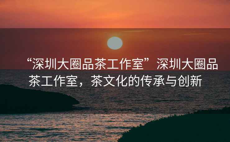 “深圳大圈品茶工作室”深圳大圈品茶工作室，茶文化的傳承與創新