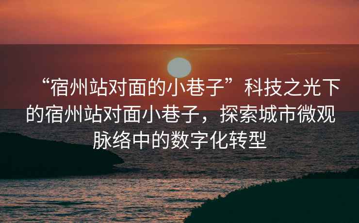 “宿州站對面的小巷子”科技之光下的宿州站對面小巷子，探索城市微觀脈絡(luò)中的數(shù)字化轉(zhuǎn)型