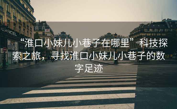 “淮口小妹兒小巷子在哪里”科技探索之旅，尋找淮口小妹兒小巷子的數字足跡