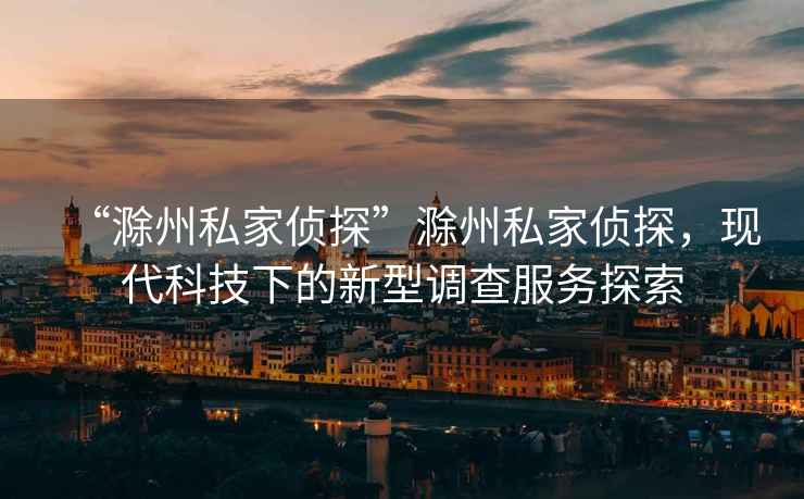 “滁州私家偵探”滁州私家偵探，現(xiàn)代科技下的新型調(diào)查服務(wù)探索