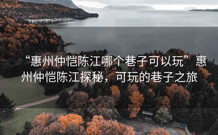 “惠州仲愷陳江哪個(gè)巷子可以玩”惠州仲愷陳江探秘，可玩的巷子之旅