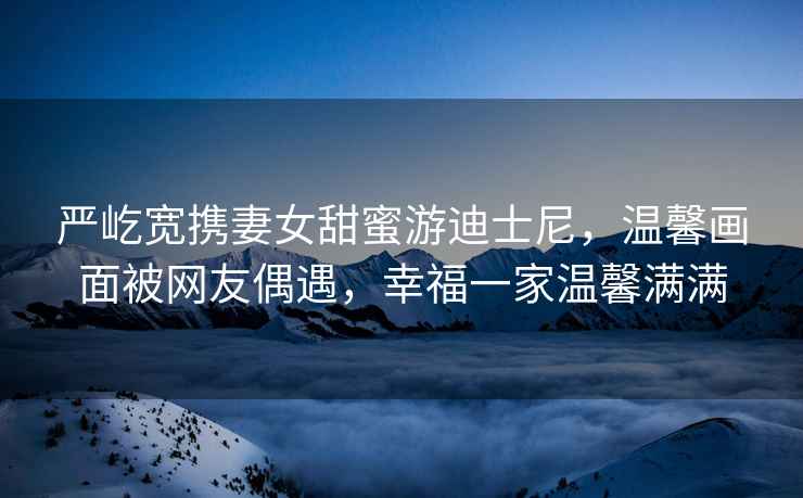 嚴屹寬攜妻女甜蜜游迪士尼，溫馨畫面被網友偶遇，幸福一家溫馨滿滿