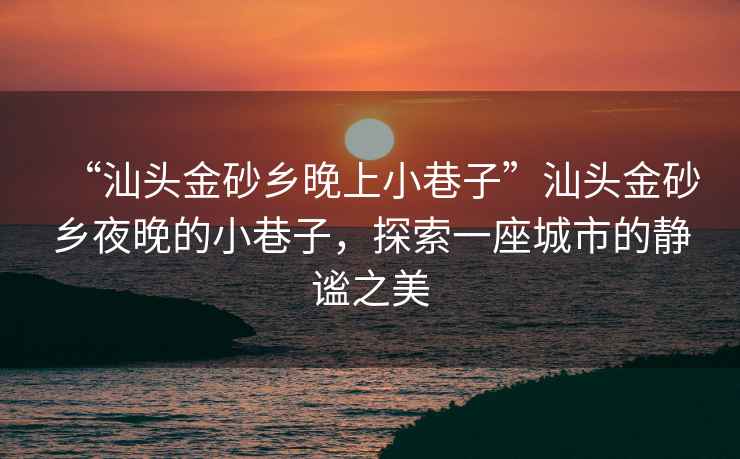 “汕頭金砂鄉(xiāng)晚上小巷子”汕頭金砂鄉(xiāng)夜晚的小巷子，探索一座城市的靜謐之美