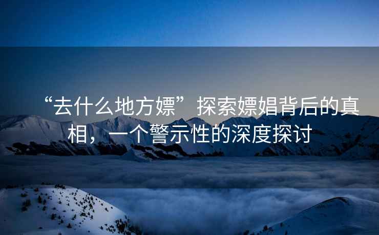 “去什么地方嫖”探索嫖娼背后的真相，一個警示性的深度探討