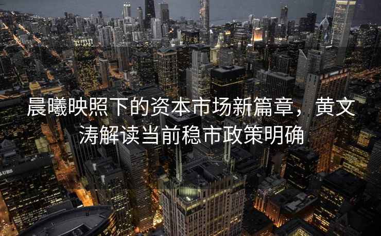 晨曦映照下的資本市場新篇章，黃文濤解讀當前穩市政策明確