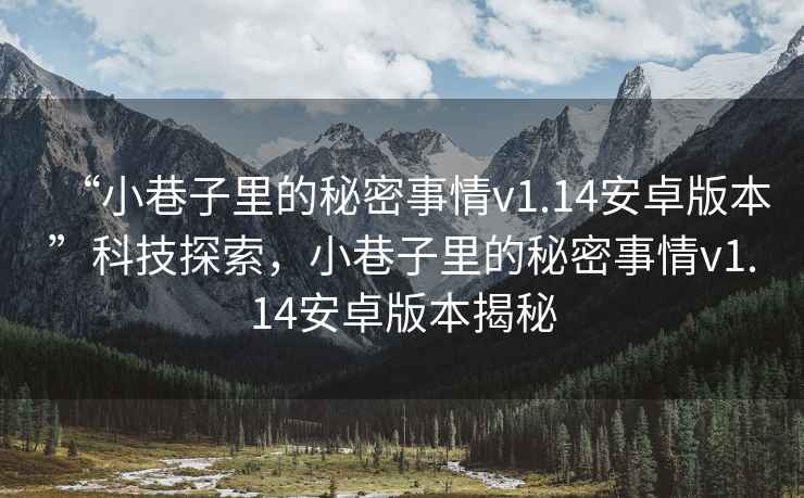 “小巷子里的秘密事情v1.14安卓版本”科技探索，小巷子里的秘密事情v1.14安卓版本揭秘