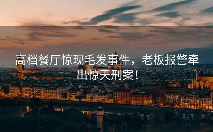 高檔餐廳驚現毛發事件，老板報警牽出驚天刑案！