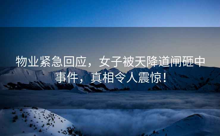 物業緊急回應，女子被天降道閘砸中事件，真相令人震驚！