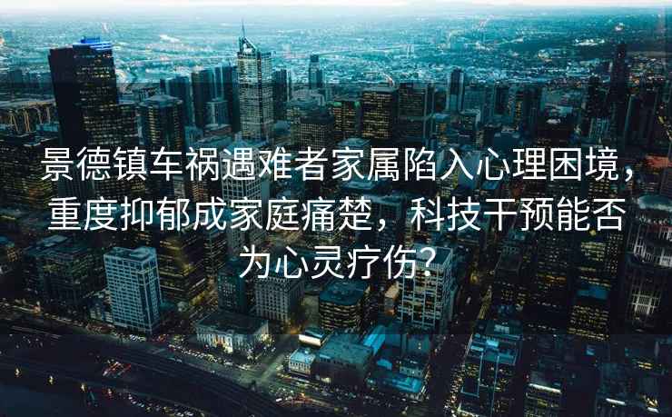 景德鎮車禍遇難者家屬陷入心理困境，重度抑郁成家庭痛楚，科技干預能否為心靈療傷？