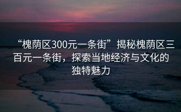 “槐蔭區(qū)300元一條街”揭秘槐蔭區(qū)三百元一條街，探索當地經濟與文化的獨特魅力