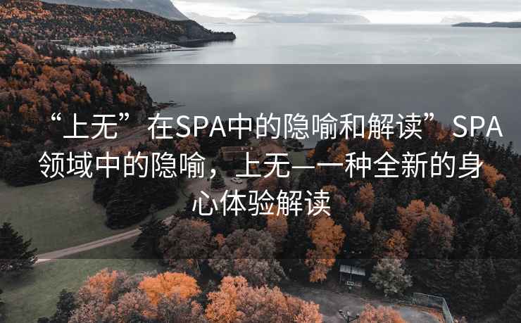 “上無”在SPA中的隱喻和解讀”SPA領域中的隱喻，上無—一種全新的身心體驗解讀