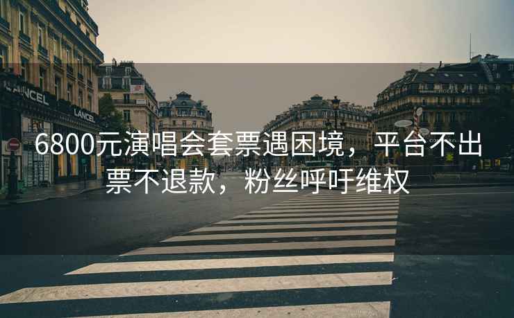 6800元演唱會套票遇困境，平臺不出票不退款，粉絲呼吁維權