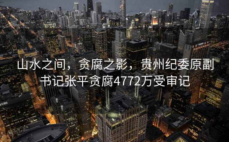 山水之間，貪腐之影，貴州紀委原副書記張平貪腐4772萬受審記