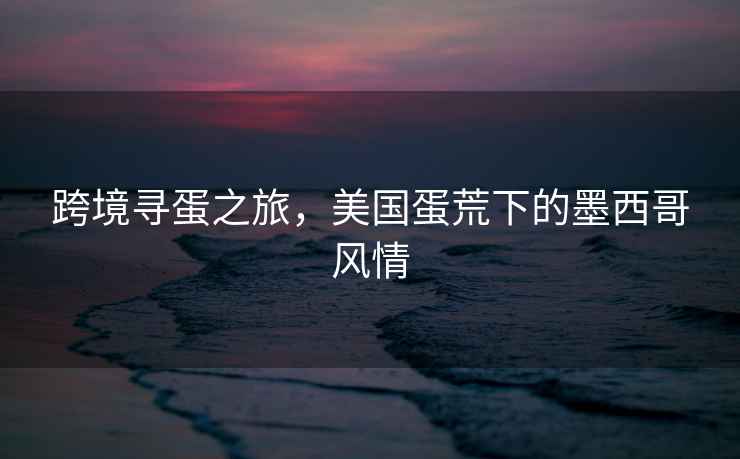 跨境尋蛋之旅，美國蛋荒下的墨西哥風情