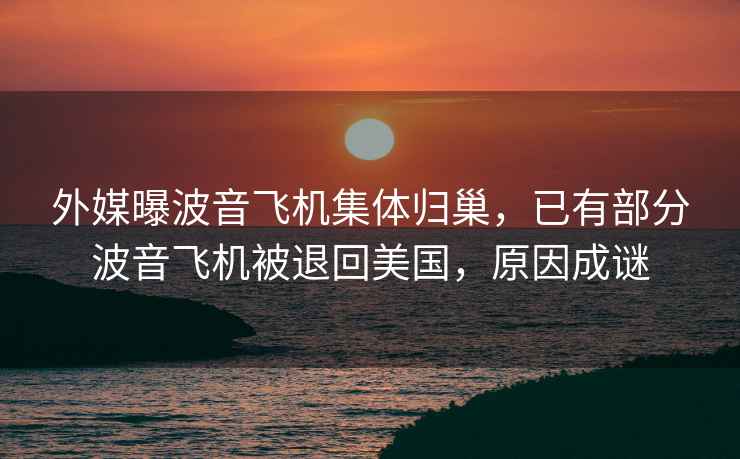 外媒曝波音飛機集體歸巢，已有部分波音飛機被退回美國，原因成謎