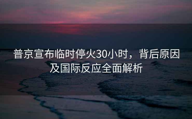 普京宣布臨時?；?0小時，背后原因及國際反應(yīng)全面解析