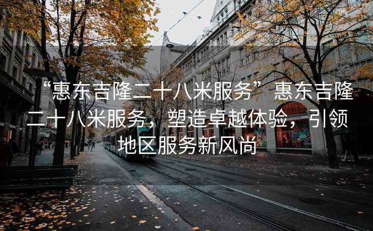 “惠東吉隆二十八米服務”惠東吉隆二十八米服務，塑造卓越體驗，引領地區服務新風尚