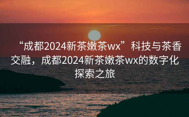 “成都2024新茶嫩茶wx”科技與茶香交融，成都2024新茶嫩茶wx的數字化探索之旅