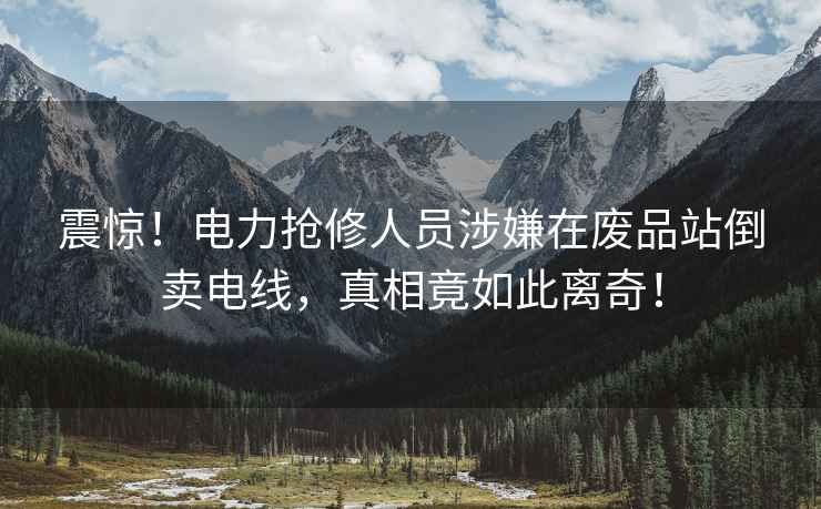 震驚！電力搶修人員涉嫌在廢品站倒賣電線，真相竟如此離奇！
