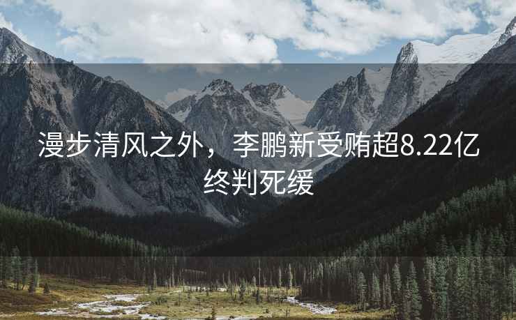 漫步清風之外，李鵬新受賄超8.22億終判死緩