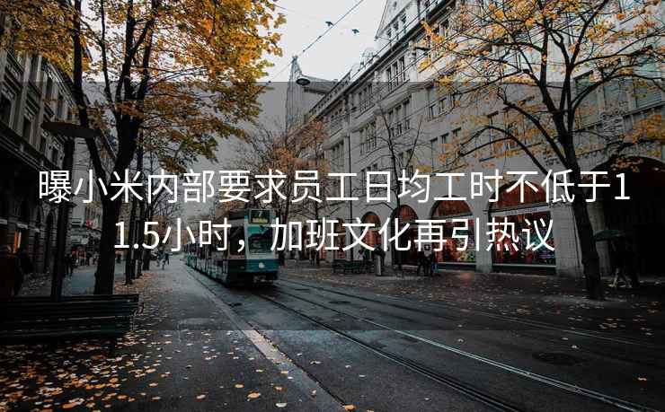 曝小米內部要求員工日均工時不低于11.5小時，加班文化再引熱議