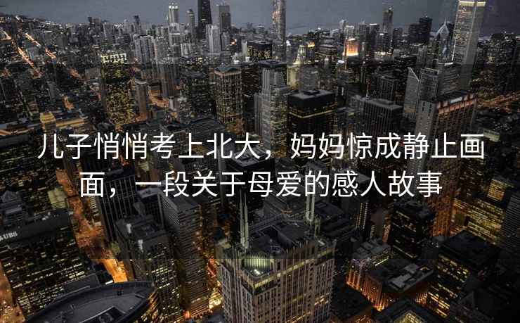 兒子悄悄考上北大，媽媽驚成靜止畫面，一段關于母愛的感人故事
