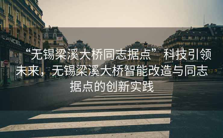 “無錫梁溪大橋同志據點”科技引領未來，無錫梁溪大橋智能改造與同志據點的創新實踐