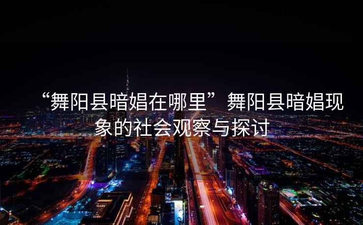 “舞陽縣暗娼在哪里”舞陽縣暗娼現象的社會觀察與探討