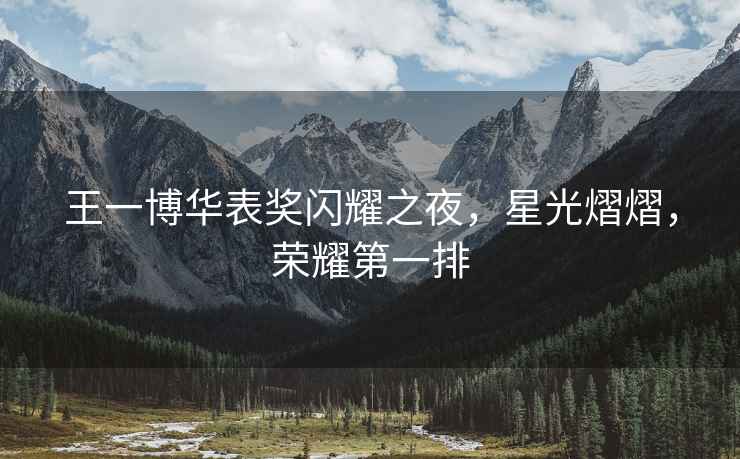 王一博華表獎(jiǎng)閃耀之夜，星光熠熠，榮耀第一排