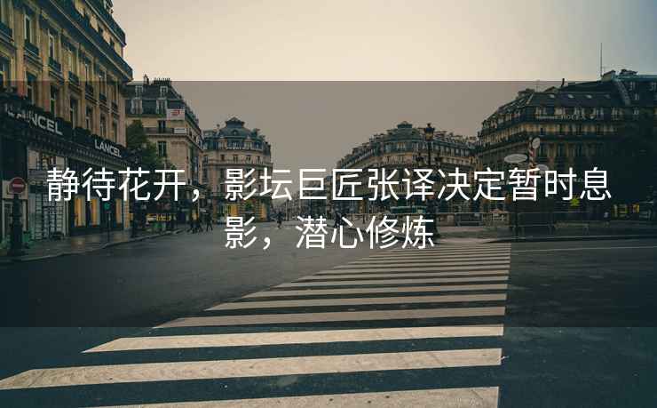 靜待花開，影壇巨匠張譯決定暫時息影，潛心修煉