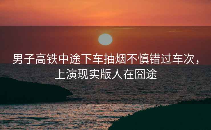 男子高鐵中途下車抽煙不慎錯過車次，上演現實版人在囧途